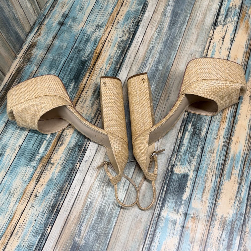 ⭐️Sam Edelman Women's Kori Platform Bleached Beechwood Sandal sz 10.5 NWOT - Picture 7 of 12